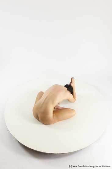 Nude Woman White Sitting poses - ALL Slim long brown Sitting poses - simple Multi angle poses Pinup