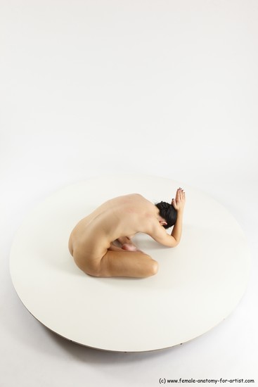 Nude Woman White Sitting poses - ALL Slim long brown Sitting poses - simple Multi angle poses Pinup