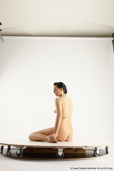 Nude Woman White Sitting poses - ALL Slim long brown Sitting poses - simple Multi angle poses Pinup