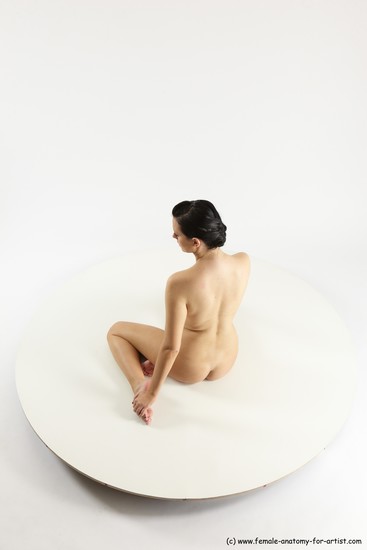 Nude Woman White Sitting poses - ALL Slim long brown Sitting poses - simple Multi angle poses Pinup