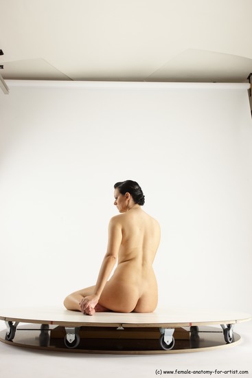 Nude Woman White Sitting poses - ALL Slim long brown Sitting poses - simple Multi angle poses Pinup