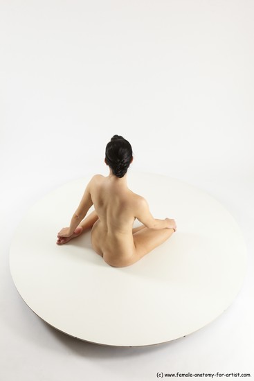 Nude Woman White Sitting poses - ALL Slim long brown Sitting poses - simple Multi angle poses Pinup