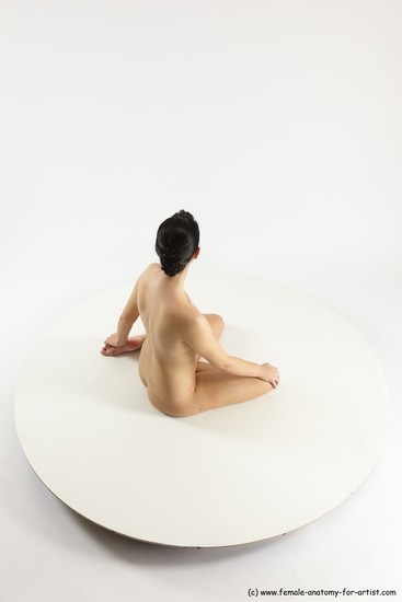 Nude Woman White Sitting poses - ALL Slim long brown Sitting poses - simple Multi angle poses Pinup