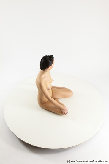 Nude Woman White Sitting poses - ALL Slim long brown Sitting poses - simple Multi angle poses Pinup