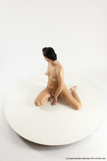 Nude Woman White Sitting poses - ALL Slim long brown Sitting poses - simple Multi angle poses Pinup