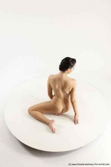 Nude Woman White Sitting poses - ALL Slim long brown Sitting poses - simple Multi angle poses Pinup