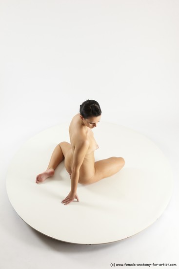 Nude Woman White Sitting poses - ALL Slim long brown Sitting poses - simple Multi angle poses Pinup