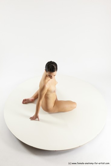 Nude Woman White Sitting poses - ALL Slim long brown Sitting poses - simple Multi angle poses Pinup