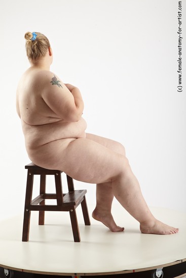 Nude Woman White Sitting poses - ALL Overweight medium blond Sitting poses - simple Standard Photoshoot Pinup