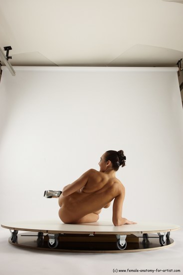 Nude Woman White Laying poses - ALL Slim Laying poses - on side long brown Multi angle poses Pinup