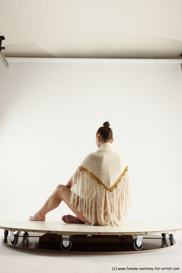 Underwear Woman White Sitting poses - ALL Athletic long brown Sitting poses - simple Multi angle poses Academic