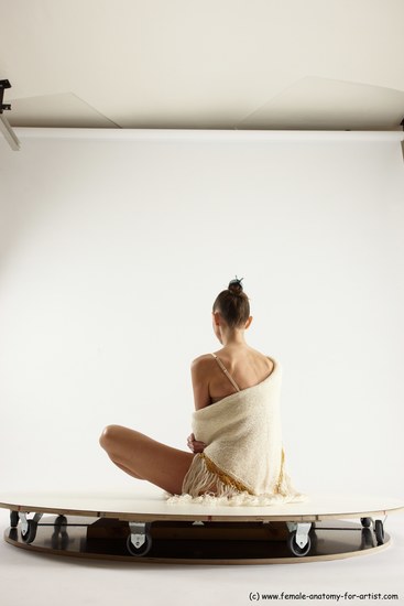 Underwear Woman White Sitting poses - ALL Athletic long brown Sitting poses - simple Multi angle poses Academic