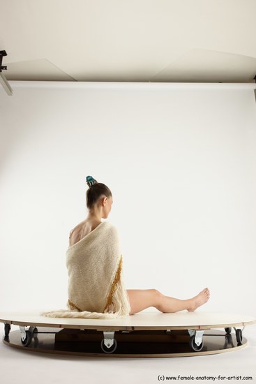 Underwear Woman White Sitting poses - ALL Athletic long brown Sitting poses - simple Multi angle poses Academic