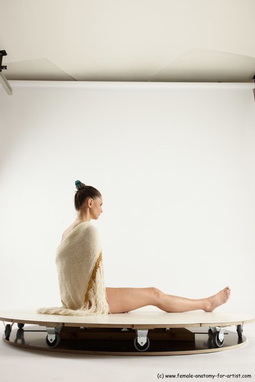 Underwear Woman White Sitting poses - ALL Athletic long brown Sitting poses - simple Multi angle poses Academic