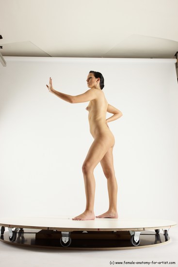 Nude Woman White Standing poses - ALL Slim long brown Standing poses - simple Multi angle poses Pinup