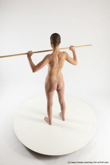 Nude Woman White Standing poses - ALL Slim bald Standing poses - simple Multi angle poses Pinup