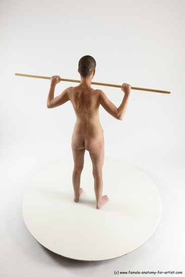 Nude Woman White Standing poses - ALL Slim bald Standing poses - simple Multi angle poses Pinup