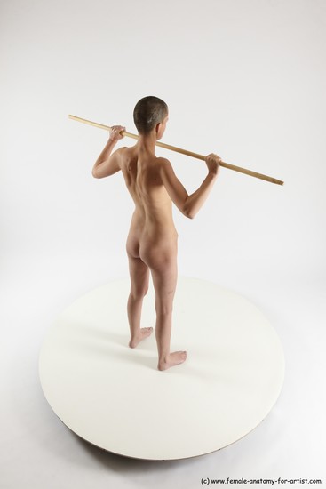 Nude Woman White Standing poses - ALL Slim bald Standing poses - simple Multi angle poses Pinup