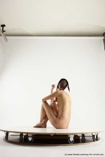 Nude Daily activities Woman White Sitting poses - ALL Slim bald Sitting poses - simple Multi angle poses Pinup