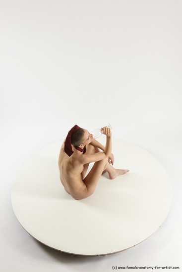 Nude Daily activities Woman White Sitting poses - ALL Slim bald Sitting poses - simple Multi angle poses Pinup