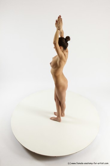 Nude Woman White Standing poses - ALL Slim long brown Standing poses - simple Multi angle poses Pinup