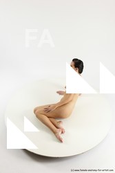 Nude Woman White Sitting poses - ALL Slim long brown Sitting poses - simple Multi angle poses Pinup