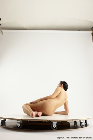 Nude Woman White Sitting poses - ALL Slim long brown Sitting poses - simple Multi angle poses Pinup