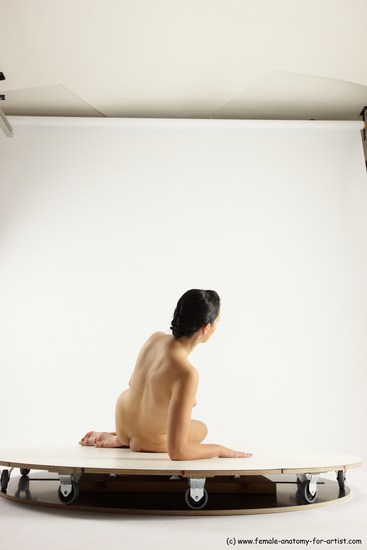 Nude Woman White Sitting poses - ALL Slim long brown Sitting poses - simple Multi angle poses Pinup