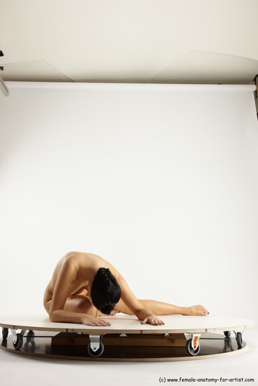 Nude Woman White Sitting poses - ALL Slim long brown Sitting poses - simple Multi angle poses Pinup