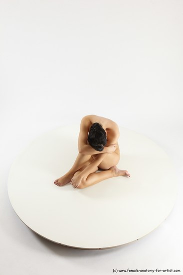 Nude Woman White Sitting poses - ALL Slim long brown Sitting poses - simple Multi angle poses Pinup