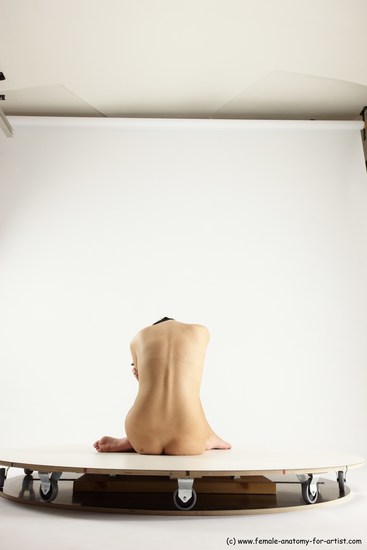 Nude Woman White Sitting poses - ALL Slim long brown Sitting poses - simple Multi angle poses Pinup