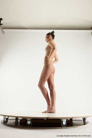 Underwear Woman White Standing poses - ALL Athletic long brown Standing poses - simple Multi angle poses Academic