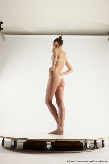 Underwear Woman White Standing poses - ALL Athletic long brown Standing poses - simple Multi angle poses Academic