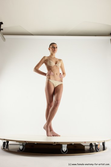 Underwear Woman White Standing poses - ALL Athletic long brown Standing poses - simple Multi angle poses Academic