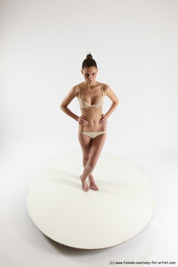 Underwear Woman White Standing poses - ALL Athletic long brown Standing poses - simple Multi angle poses Academic