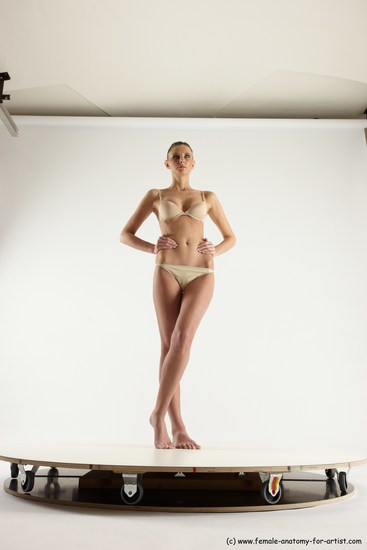 Underwear Woman White Standing poses - ALL Athletic long brown Standing poses - simple Multi angle poses Academic