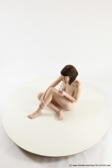 Nude Woman White Sitting poses - ALL Slim medium brown Sitting poses - simple Multi angle poses Pinup