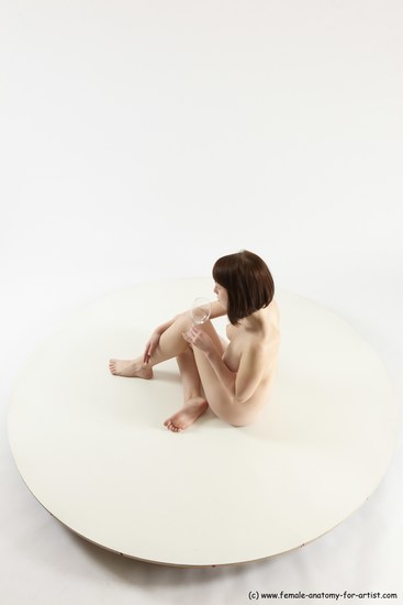 Nude Woman White Sitting poses - ALL Slim medium brown Sitting poses - simple Multi angle poses Pinup