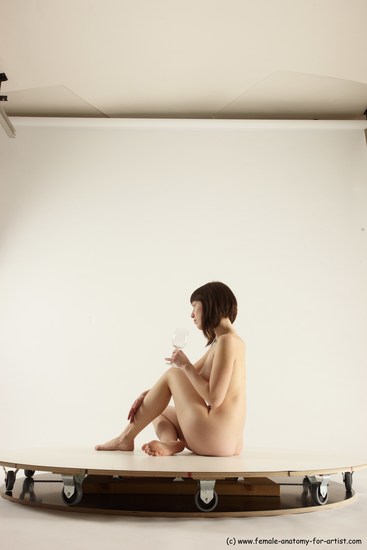 Nude Woman White Sitting poses - ALL Slim medium brown Sitting poses - simple Multi angle poses Pinup