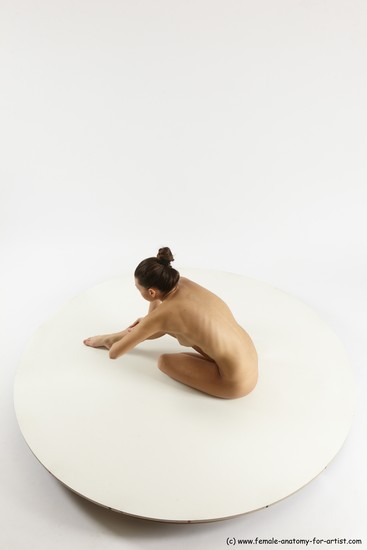 Nude Woman White Sitting poses - ALL Slim long brown Sitting poses - simple Multi angle poses Pinup