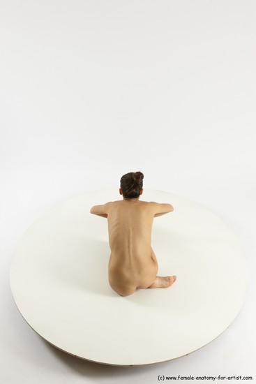 Nude Woman White Sitting poses - ALL Slim long brown Sitting poses - simple Multi angle poses Pinup