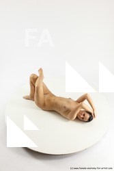 Nude Woman White Laying poses - ALL Slim Laying poses - on back long brown Multi angle poses Pinup