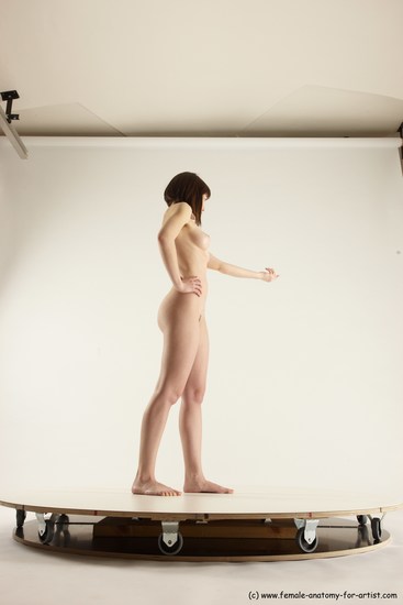 Nude Woman White Standing poses - ALL Slim medium brown Standing poses - simple Multi angle poses Pinup