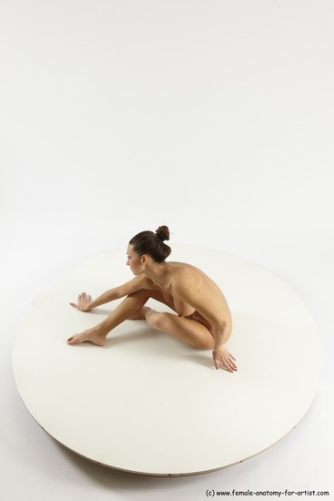 Nude Woman White Sitting poses - ALL Slim long brown Sitting poses - simple Multi angle poses Pinup