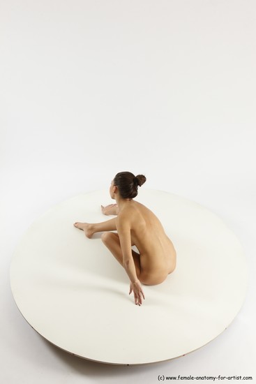 Nude Woman White Sitting poses - ALL Slim long brown Sitting poses - simple Multi angle poses Pinup