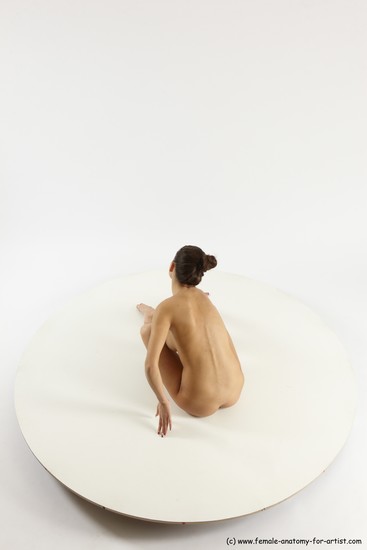 Nude Woman White Sitting poses - ALL Slim long brown Sitting poses - simple Multi angle poses Pinup