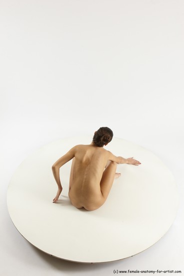 Nude Woman White Sitting poses - ALL Slim long brown Sitting poses - simple Multi angle poses Pinup