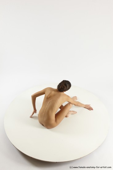 Nude Woman White Sitting poses - ALL Slim long brown Sitting poses - simple Multi angle poses Pinup