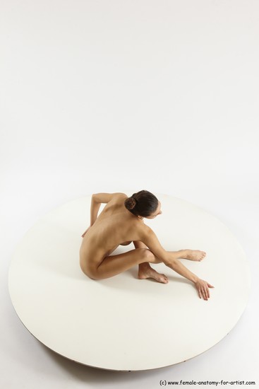 Nude Woman White Sitting poses - ALL Slim long brown Sitting poses - simple Multi angle poses Pinup