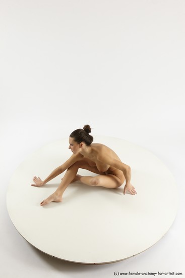 Nude Woman White Sitting poses - ALL Slim long brown Sitting poses - simple Multi angle poses Pinup